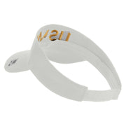 USMC Letter Design Embroidered Cotton Twill Sun Visor - White OSFM