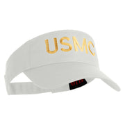 USMC Letter Design Embroidered Cotton Twill Sun Visor - White OSFM