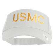 USMC Letter Design Embroidered Cotton Twill Sun Visor - White OSFM