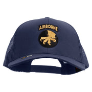 Licensed 17th Airborne Division Embroidered Solid Cotton Twill Mesh Prostyle Cap - Navy OSFM
