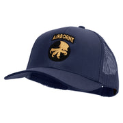 Licensed 17th Airborne Division Embroidered Solid Cotton Twill Mesh Prostyle Cap - Navy OSFM