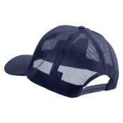 Licensed 17th Airborne Division Embroidered Solid Cotton Twill Mesh Prostyle Cap - Navy OSFM