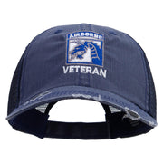 Licensed 18th Airborne Corps Veteran Embroidered Low Profile Special Cotton Mesh Cap - Navy OSFM
