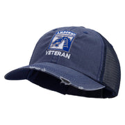 Licensed 18th Airborne Corps Veteran Embroidered Low Profile Special Cotton Mesh Cap - Navy OSFM