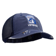 Licensed 18th Airborne Corps Veteran Embroidered Low Profile Special Cotton Mesh Cap - Navy OSFM