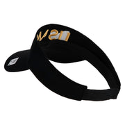 USMC Letter Design Embroidered Cotton Twill Sun Visor - Black OSFM