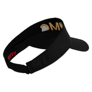 USMC Letter Design Embroidered Cotton Twill Sun Visor - Black OSFM