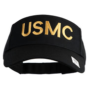 USMC Letter Design Embroidered Cotton Twill Sun Visor - Black OSFM