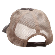 Flying Witch and Girl Embroidered Low Profile Special Cotton Mesh Cap - Brown-Khaki OSFM