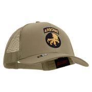 Licensed 17th Airborne Division Embroidered Solid Cotton Twill Mesh Prostyle Cap - Khaki OSFM