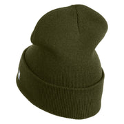 Retired US Air Force Embroidered 12" Knit Cuff Long Beanie - Olive OSFM