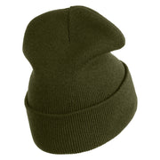 Retired US Air Force Embroidered 12" Knit Cuff Long Beanie - Olive OSFM