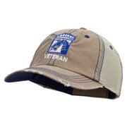 Licensed 18th Airborne Corps Veteran Embroidered Low Profile Special Cotton Mesh Cap - Khaki OSFM