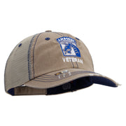 Licensed 18th Airborne Corps Veteran Embroidered Low Profile Special Cotton Mesh Cap - Khaki OSFM