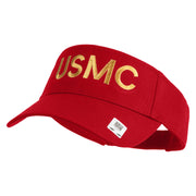 USMC Letter Design Embroidered Cotton Twill Sun Visor - Red OSFM