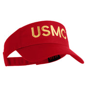 USMC Letter Design Embroidered Cotton Twill Sun Visor - Red OSFM