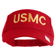 USMC Letter Design Embroidered Cotton Twill Sun Visor - Red OSFM