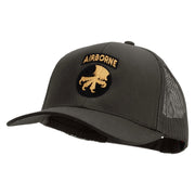 Licensed 17th Airborne Division Embroidered Solid Cotton Twill Mesh Prostyle Cap - Charcoal OSFM