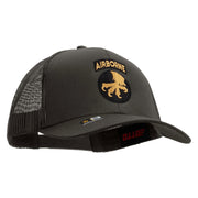 Licensed 17th Airborne Division Embroidered Solid Cotton Twill Mesh Prostyle Cap - Charcoal OSFM