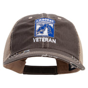Licensed 18th Airborne Corps Veteran Embroidered Low Profile Special Cotton Mesh Cap - Brown-Khaki OSFM