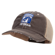 Licensed 18th Airborne Corps Veteran Embroidered Low Profile Special Cotton Mesh Cap - Brown-Khaki OSFM