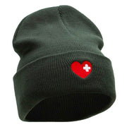 Medical Love Embroidered 12 Inch Long Knitted Beanie