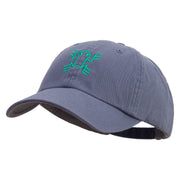 Aztec Frog Symbol Embroidered Low Profile Normal Dyed Cotton Cap - Smoky-Blue OSFM