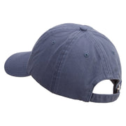 Aztec Frog Symbol Embroidered Low Profile Normal Dyed Cotton Cap - Smoky-Blue OSFM