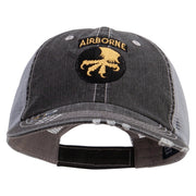 Licensed 17th Airborne Division Embroidered Low Profile Special Cotton Mesh Cap - Black OSFM