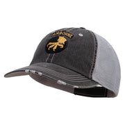 Licensed 17th Airborne Division Embroidered Low Profile Special Cotton Mesh Cap - Black OSFM