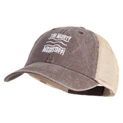 The Mighty Mississippi Embroidered Twill Trucker Cap - Chocolate Tan OSFM