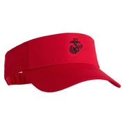 US Marine Corps Seal Design Embroidered Cotton Twill Sun Visor - Red OSFM