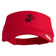 US Marine Corps Seal Design Embroidered Cotton Twill Sun Visor - Red OSFM