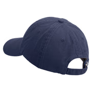 Aztec Frog Symbol Embroidered Low Profile Normal Dyed Cotton Cap - Navy OSFM