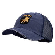 Licensed 17th Airborne Division Embroidered Low Profile Special Cotton Mesh Cap - Navy OSFM
