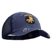 Licensed 17th Airborne Division Embroidered Low Profile Special Cotton Mesh Cap - Navy OSFM