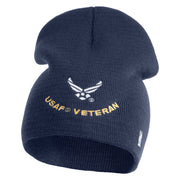 USAF Veteran Embroidered 8" Knit Short Beanie - Navy OSFM