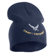 USAF Veteran Embroidered 8" Knit Short Beanie - Navy OSFM