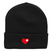 Medical Love Embroidered 12 Inch Long Knitted Beanie