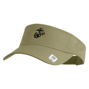 US Marine Corps Seal Design Embroidered Cotton Twill Sun Visor - Khaki OSFM