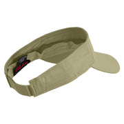 US Marine Corps Seal Design Embroidered Cotton Twill Sun Visor - Khaki OSFM
