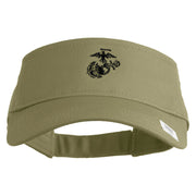 US Marine Corps Seal Design Embroidered Cotton Twill Sun Visor - Khaki OSFM