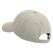 Aztec Frog Symbol Embroidered Low Profile Normal Dyed Cotton Cap - Stone OSFM