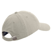 Aztec Frog Symbol Embroidered Low Profile Normal Dyed Cotton Cap - Stone OSFM