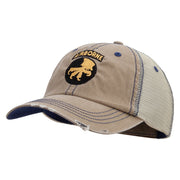 Licensed 17th Airborne Division Embroidered Low Profile Special Cotton Mesh Cap - Khaki OSFM