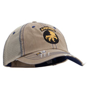 Licensed 17th Airborne Division Embroidered Low Profile Special Cotton Mesh Cap - Khaki OSFM