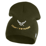 USAF Veteran Embroidered 8" Knit Short Beanie - Olive OSFM
