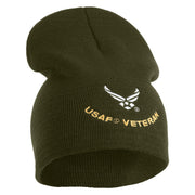 USAF Veteran Embroidered 8" Knit Short Beanie - Olive OSFM