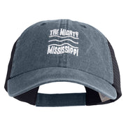 The Mighty Mississippi Embroidered Twill Trucker Cap - Navy Navy OSFM
