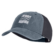 The Mighty Mississippi Embroidered Twill Trucker Cap - Navy Navy OSFM